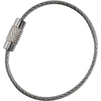 Steel Draper tool tethering loop, 110mm, 3kg capacity, pack of 5, with knurled metal connector and braided cable design.