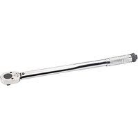 Silver Draper torque wrench with 1/2 inch square drive, adjustable handle, and 30-210Nm torque range.