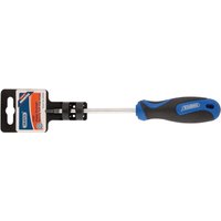 Draper TX-STAR T15 screwdriver with blue and black soft grip handle and silver shaft in packaging.