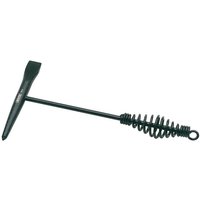 Black Draper welders hammer with pointed tip, chisel end, and coiled spring handle.