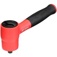 Red and black Draper XP1000 1/4" drive VDE insulated ratchet with ergonomic handle and compact design.