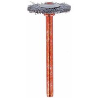 Dremel 19mm stainless steel brush with red shaft and circular bristle head, set of two brushes.