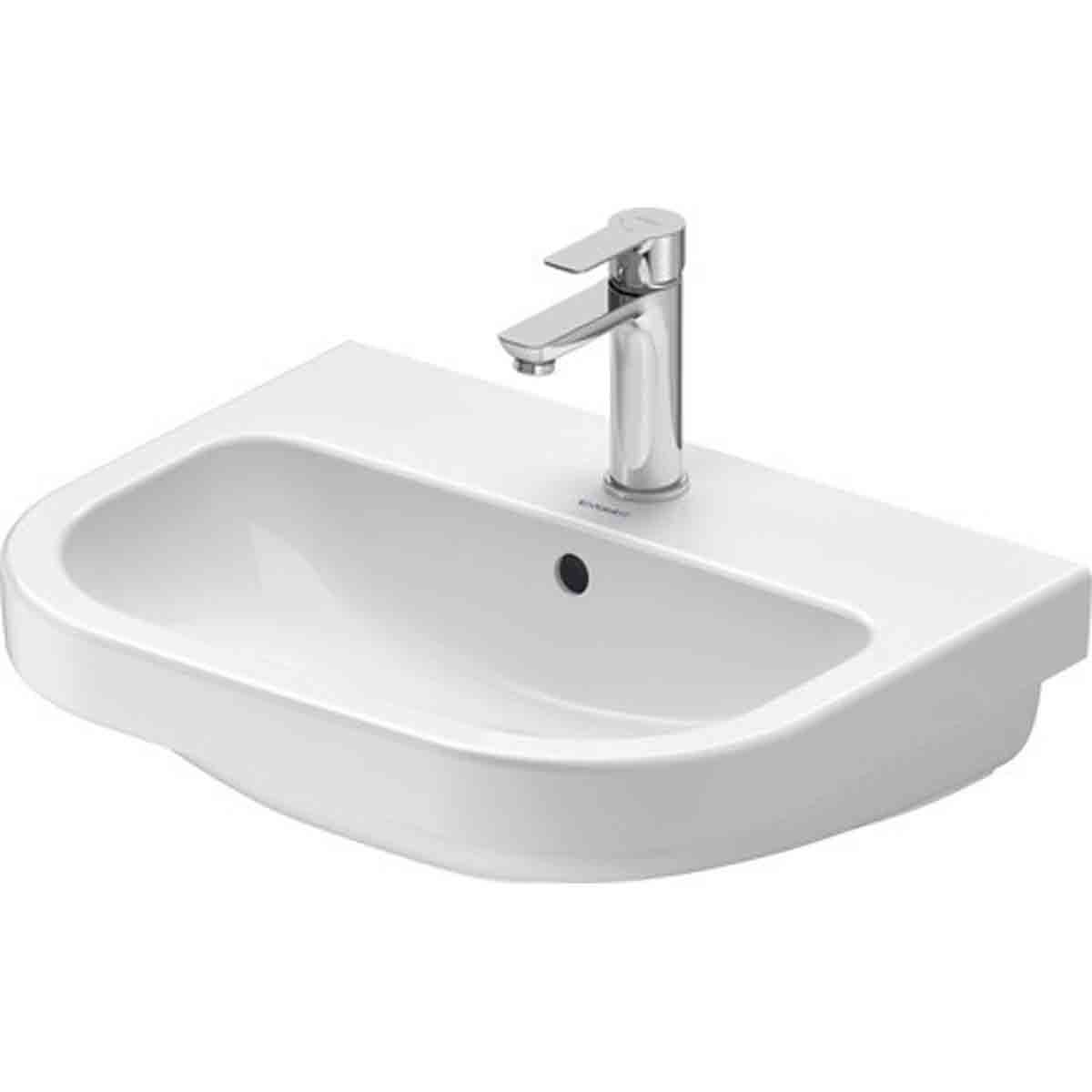 Circular white ceramic wall-mounted bathroom sink featuring a smooth design, single faucet hole, and overflow, complemented by a sleek chrome faucet.