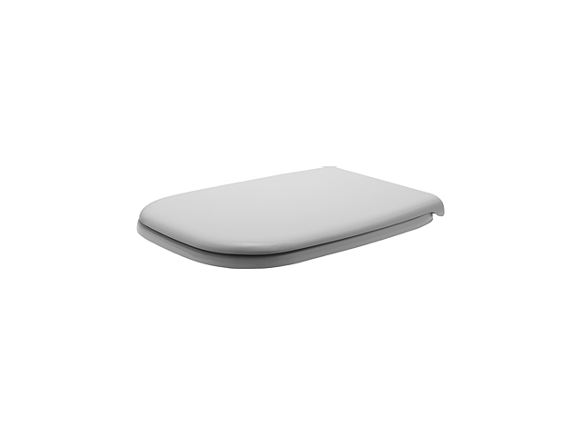 White, durable toilet seat with a sleek, modern design, featuring a smooth finish and rounded edges, suitable for Duravit D-Code toilets.