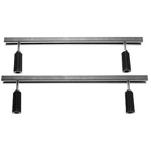 Duravit No.1 support frame in grey, measuring 580x40x115 mm, features a sleek metal design with black rubber grips for secure handling.