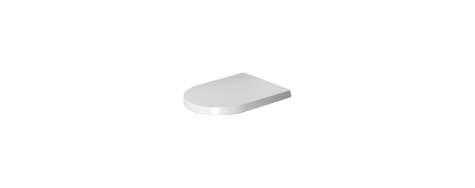 White round toilet seat with a smooth surface and quick-release feature, designed for Duravit toilets, showcasing a sleek and modern aesthetic.