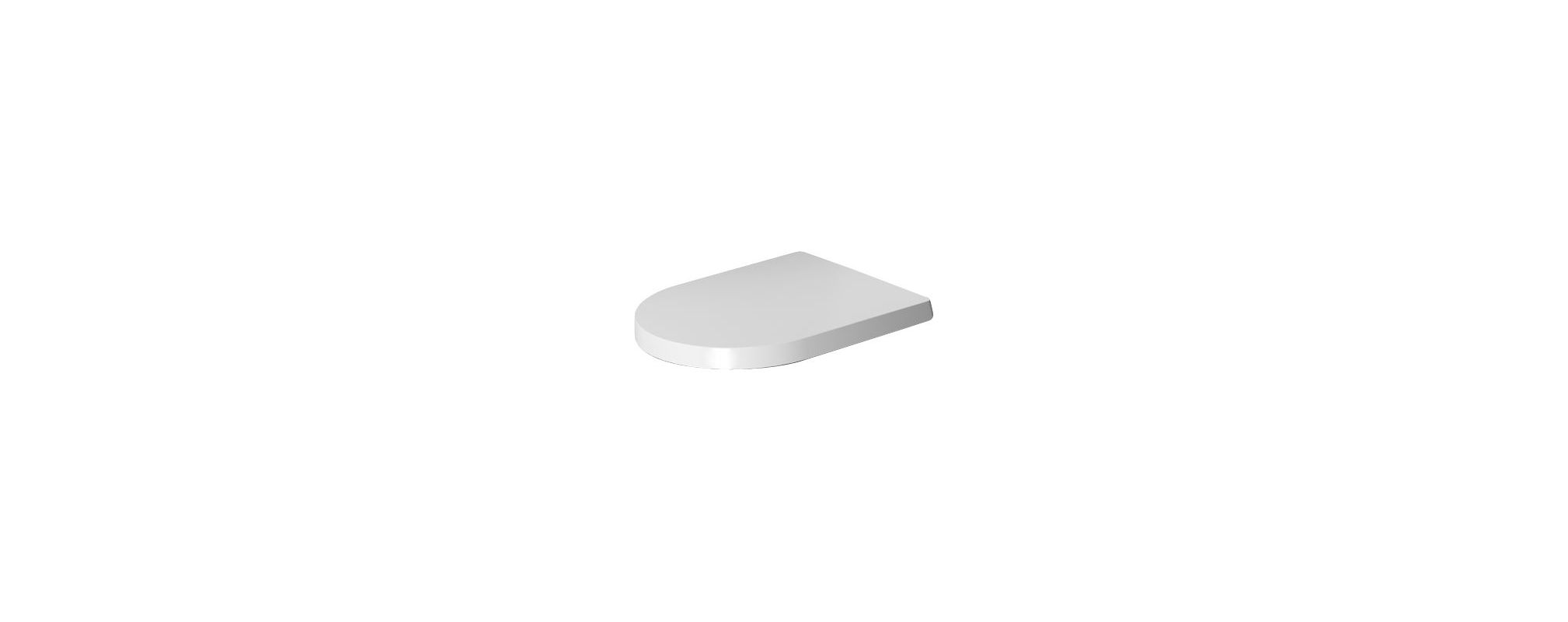 White round toilet seat with a smooth, glossy finish and quick release feature, designed for Duravit toilets and bidets, showcasing a modern minimalist style.
