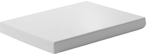 White elongated toilet seat by DURAVIT, featuring a sleek, modern design with a smooth, glossy finish and rounded edges for comfort and easy cleaning.