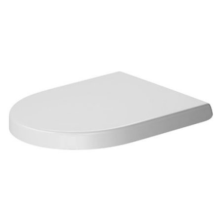 Round white toilet seat with a smooth, glossy finish, featuring a quick-release mechanism for easy cleaning, designed for toilets and bidets.