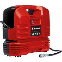 Red Einhell TC-AC 190 OF portable oil-free air compressor with black accents and integrated handle.