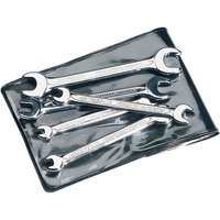 Elora 5-piece midget spanner set with silver open ends, displayed on a black pouch.