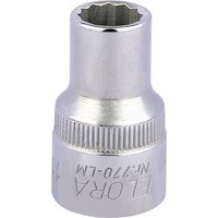 Silver Elora bi-hexagon socket, 1/2" square drive, 11mm size, with engraved branding and textured grip.