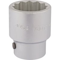 Elora Bi-Hexagon Socket, 1" Sq. Dr., 1.5/8", silver finish with engraved markings and a notched interior edge.
