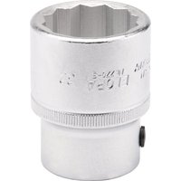 Silver Elora bi-hexagon socket, 3/4" square drive, 32mm, with knurled grip and engraved markings.