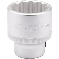 Silver Elora Bi-Hexagon socket, 3/4" square drive, 42mm, with engraved branding and textured grip.