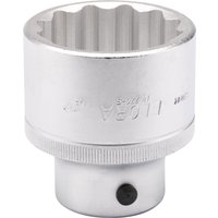 Silver Elora Bi-Hexagon Socket, 3/4" square drive, 47mm, with engraved branding and textured grip.