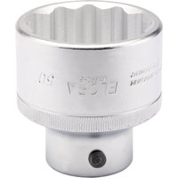 Silver Elora Bi-Hexagon Socket, 3/4" square drive, 50mm, with knurled grip and engraved logo.