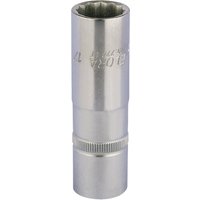 Silver Elora deep bi-hexagon socket, 1/2" square drive, 17mm, with engraved branding and textured grip section.