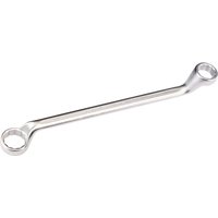 Elora Deep Crank Imperial Ring Spanner, silver, dual-ended with 1.1/16 and 1.1/4 inch sizes, curved design.