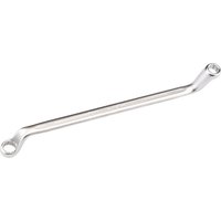 Elora Deep Crank Imperial Ring Spanner, silver, dual-ended with 5/16 and 3/8 inch sizes, slightly curved handle.