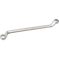 Silver Elora deep crank metric ring spanner, 13 x 14mm, with offset angled ends and polished finish.