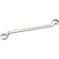 Silver Elora deep crank metric ring spanner, 25 x 28mm, with offset ends and polished finish.