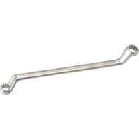 Silver Elora deep crank metric ring spanner, 9 x 11mm, with angled ends and polished finish.