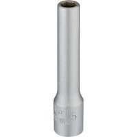 Silver Elora deep socket, 1/4" square drive, 5mm, cylindrical shape with engraved size marking.