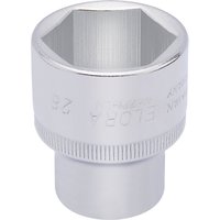 Silver Elora hexagon socket, 1/2" square drive, 28mm, with engraved text and knurled grip.