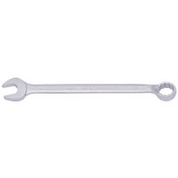 Silver Elora long combination spanner, 21mm, with open-end and ring-end, polished finish.