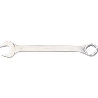 Elora Long Imperial Combination Spanner, 2.9/16", silver with open and ring ends, sleek and polished finish.