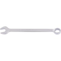 Silver Elora Long Imperial Combination Spanner, 7/8", with open end and ring end, sleek and polished finish.
