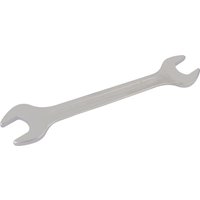 Silver Elora long metric double open end spanner, 24 x 27mm, with polished finish and angled open ends.
