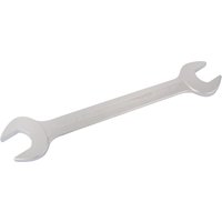 Silver Elora long metric double open end spanner, 30 x 36mm, with polished finish and angled open ends.