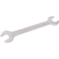 Silver Elora long metric double open end spanner, 46 x 50mm, with polished finish and angled open ends.