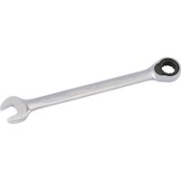 Silver Elora 12mm metric ratcheting combination spanner with open end and ratcheting box end.