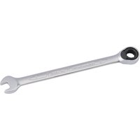 Silver Elora 8mm metric ratcheting combination spanner with open-end and ring ratchet on opposite sides.