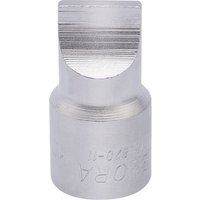 Elora Plain Slot Screwdriver Socket, 3/8" square drive, 3mm, silver metallic finish, cylindrical shape with flat slot.