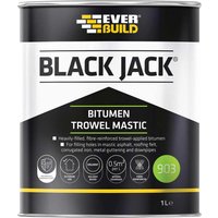 Black Everbuild Black Jack 903 Bitumen Trowel Mastic can with yellow logo and black label, 1L capacity.