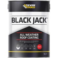 Black Everbuild Black Jack 905 All Weather Roof Coating can with yellow logo and red 905 circle, 5L capacity.