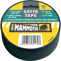 Black Everbuild Gaffa Tape roll, 50mm x 45m, with yellow and black label featuring an elephant logo.