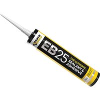 Clear Everbuild Sika EB25 Hybrid Sealant Adhesive, 300ml tube with black and yellow label, pointed nozzle.