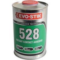 Silver Evo-stik 528 Contact Adhesive can with green label and red cap.