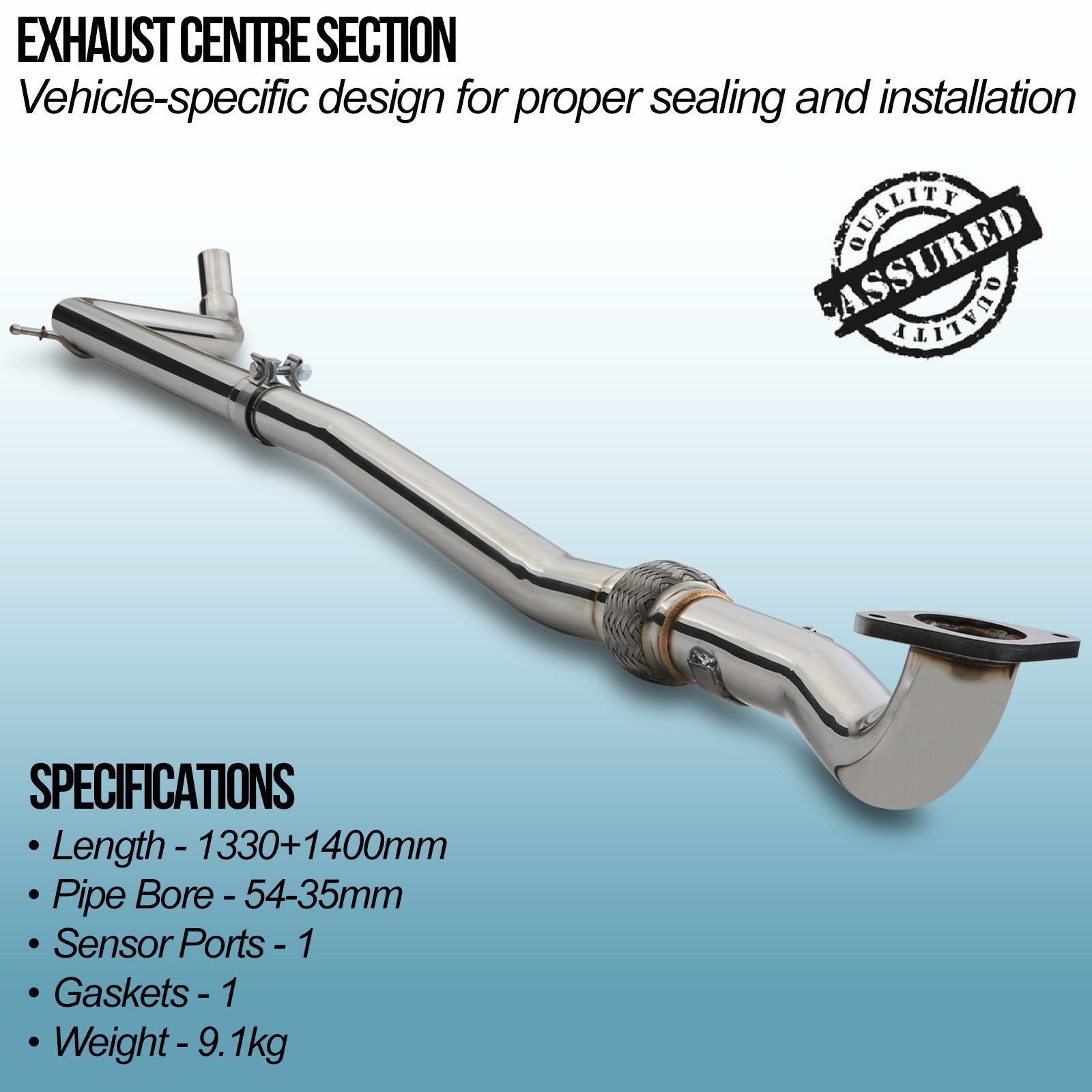 Exhaust Centre Section - Fiat 500 1.4 Abarth 08-18 - image 2