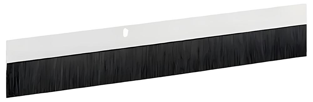 White Exitex Brush Strip Draught Excluder, 914mm long, featuring a sturdy white top and a black brush strip for effective draught prevention.