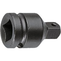 Black Facom impact adaptor with 1" to 3/4" drive, cylindrical shape, matte finish, and square socket end.