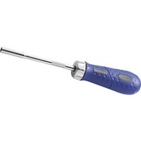 Blue-handled Facom revolver ratchet bit driver with chrome shaft and ergonomic grip.