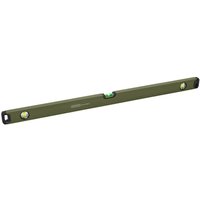 Green Draper Expert box spirit level, 900mm, with three bubble vials and black end caps.