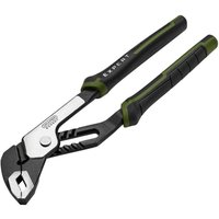 Black and silver Draper Expert water pump pliers, 250mm, with ergonomic grips and adjustable jaws.