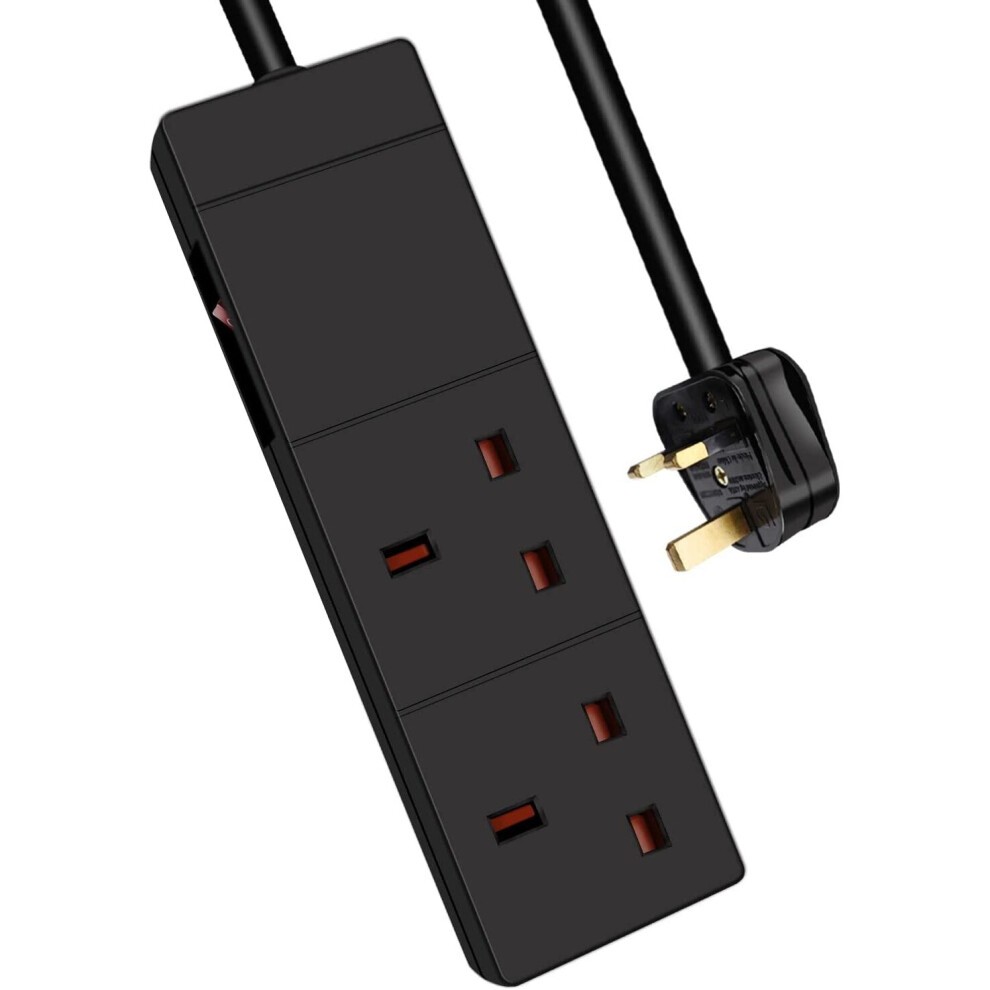 ExtraStar 2 Gang Black 13A Indicator Side Switched Extension Lead 1m - image 5